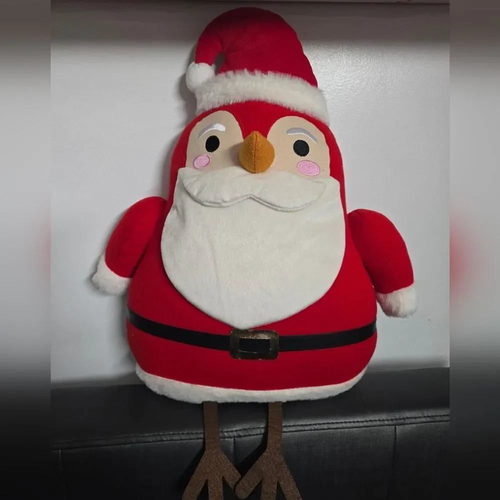 Target Wondershop 2025 Featherly Friends Christmas Santa Bird Plush Throw Pillow